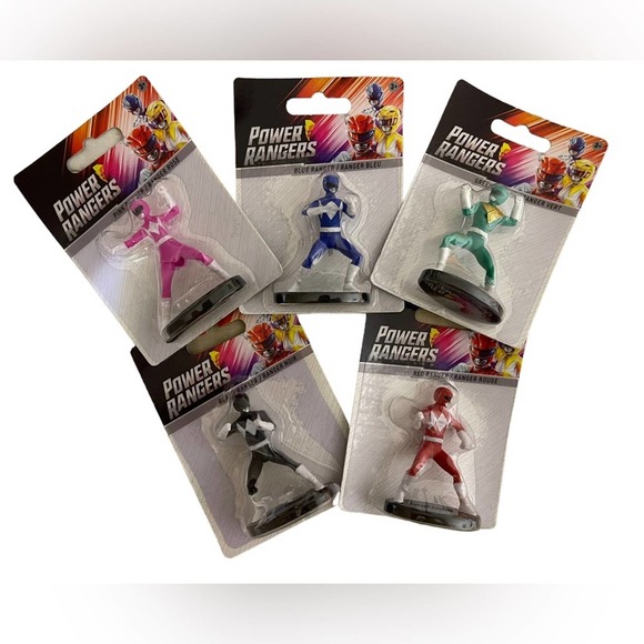 Hasbro Power Rangers Set of 5 Figures 2.5" Red Blue Black Pink Green - Picture 7 of 7